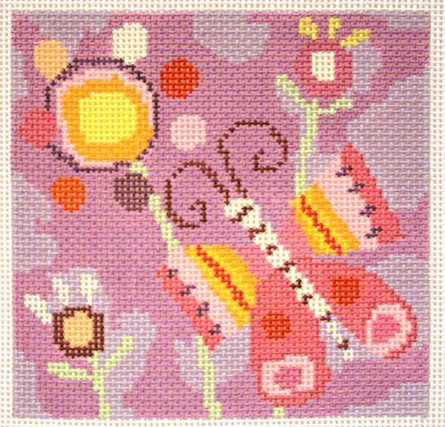 Birds of a Feather Beautiful Butterfly Needlepoint Canvas