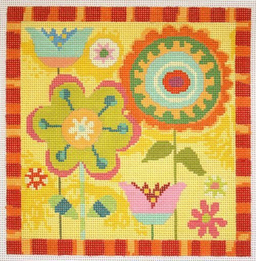 Birds of a Feather Fall Garden Needlepoint Canvas RittenhouseNeedlepoint