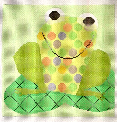 Birds of a Feather Fancy Frog Needlepoint Canvas