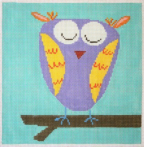 Birds of a Feather Hootsy Owl Needlepoint Canvas