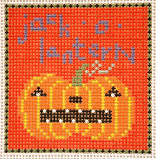 Birds of a Feather Jack O Lantern Needlepoint Canvas