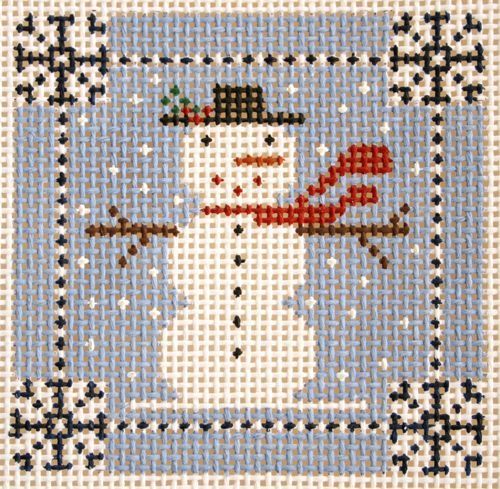 Birds of a Feather Snowman Needlepoint Canvas