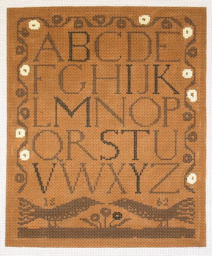 Birds of a Feather Alphabet Sampler Needlepoint Canvas