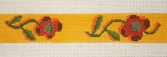 Birds of a Feather Little Red Flower Belt Needlepoint Canvas