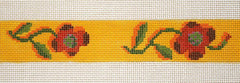 Birds of a Feather Little Red Flower Belt Needlepoint Canvas