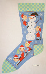 Birds of a Feather Snow Day Stocking Needlepoint Canvas