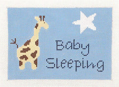 J. Child Designs Giraffe Baby Sleeping Needlepoint Canvas - Blue