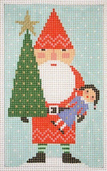 Birds of a Feather Red Santa Needlepoint Canvas