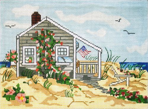 Cooper Oaks Design Cottage by the Sea Needlepoint Canvas