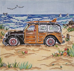 Cooper Oaks Design Susan Wallace Barnes 1937 Woody Surfin Needlepoint Canvas