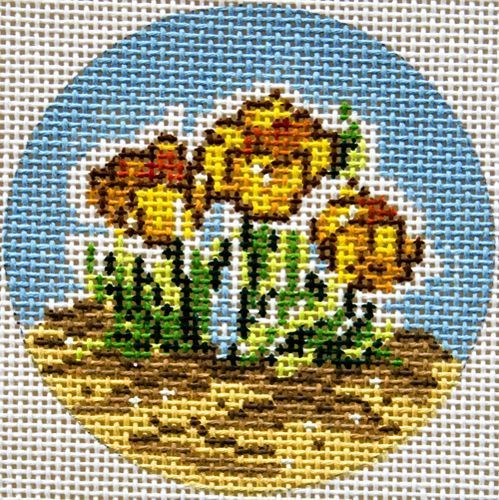 Cooper Oaks Design Daffodil Round Needlepoint Canvas