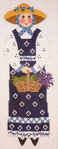 Cooper Oaks Design BL Wh Lady Lavender 13M Needlepoint Canvas