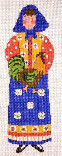 Cooper Oaks Design B Lady Rooster 18M Needlepoint Canvas