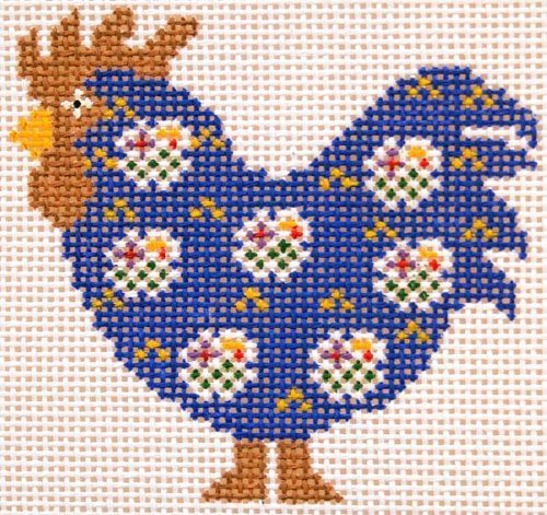 Cooper Oaks Design Blue Rooster A Needlepoint Canvas