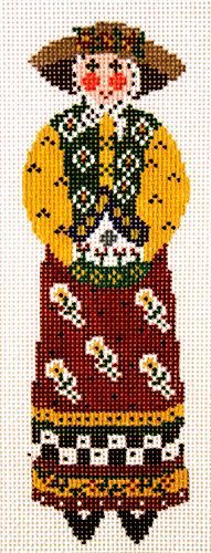 Cooper Oaks Design BR GD Lady Birdhouse Ornament Needlepoint Canvas