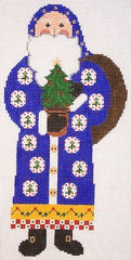 Cooper Oaks Design Blue Santa Tree Needlepoint Canvas