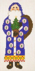 Cooper Oaks Design Blue Santa Tree Ornament Needlepoint Canvas