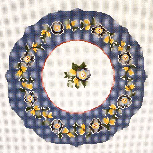 Cooper Oaks Design Royal Blue Plate Needlepoint Canvas