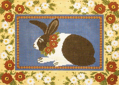 Cooper Oaks Design Floral Framed Bunny Needlepoint Canvas