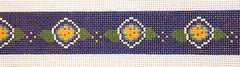 Cooper Oaks Design Navy Flower Belt Needlepoint Canvas