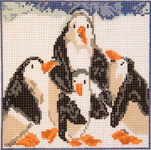 Cooper Oaks Design Penguin Family Needlepoint Canvas