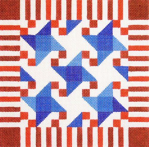 Cooper Oaks Design Stars and Stripes Quilt Needlepoint Canvas