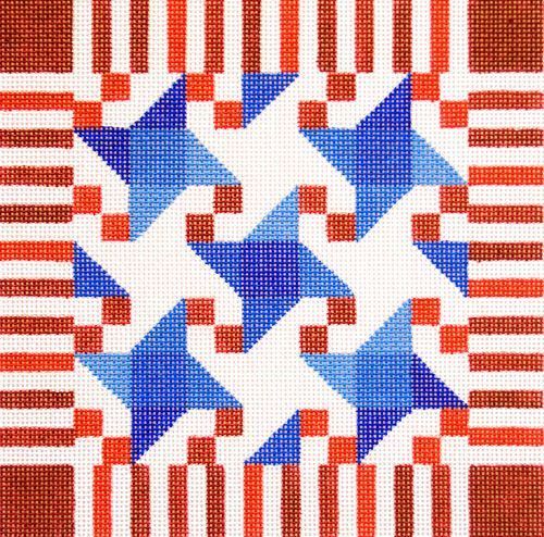 Cooper Oaks Design Stars and Stripes Quilt Needlepoint Canvas