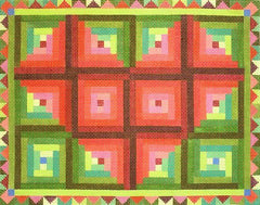 Cooper Oaks Design Log Cabin Heart Quilt Needlepoint Canvas