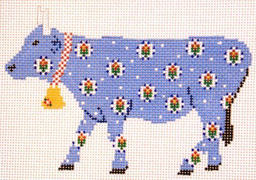 Cooper Oaks Design Blue Cow Needlepoint Canvas