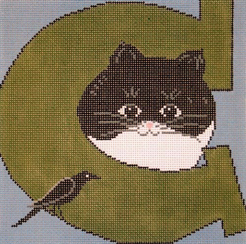 Cooper Oaks Design Cat Crow Needlepoint Canvas