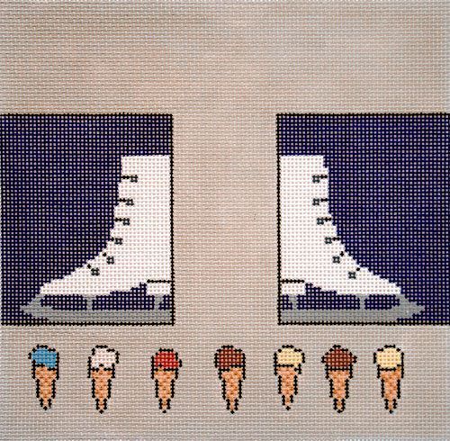 Cooper Oaks Design Ice Skates Ice Cream Needlepoint Canvas