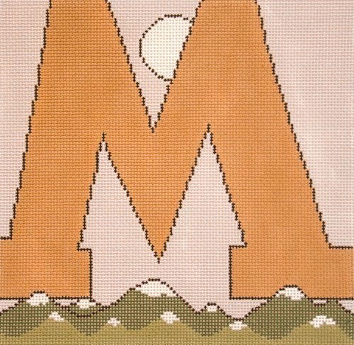 Cooper Oaks Design Mountains Moon Needlepoint Canvas