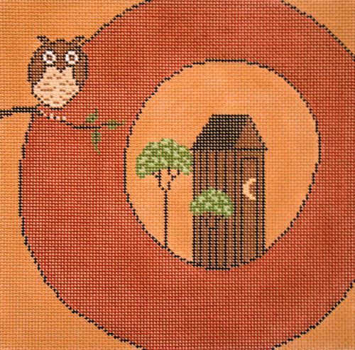 Cooper Oaks Design Owl Outhouse Needlepoint Canvas