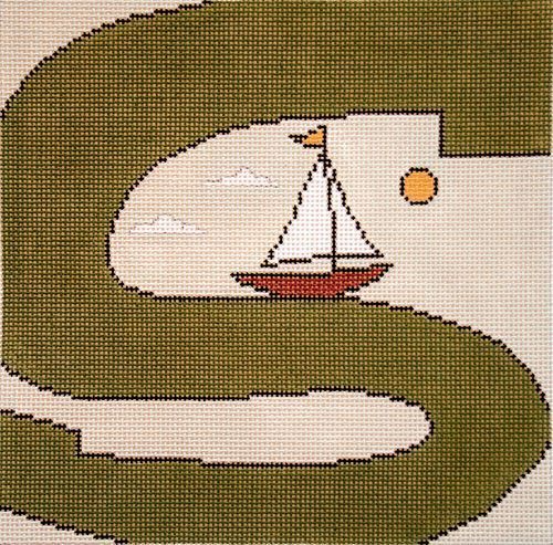 Cooper Oaks Design Sailboat Sun Needlepoint Canvas