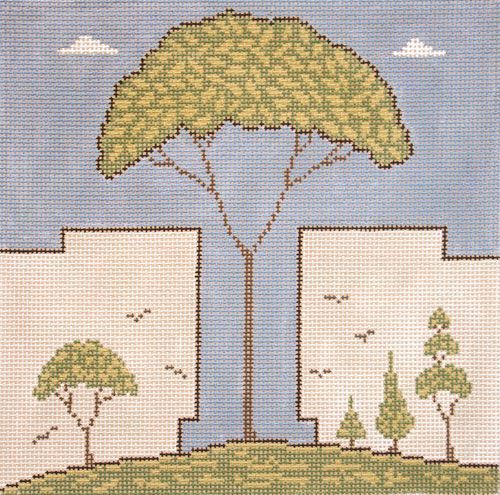 Cooper Oaks Design Trees Needlepoint Canvas