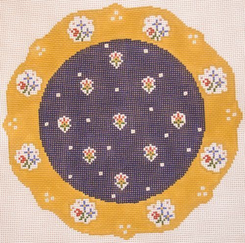 Cooper Oaks Design FR Ctry Plate BL M Needlepoint Canvas