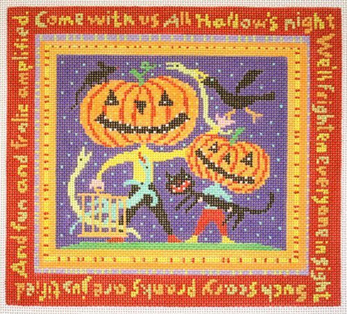 Birds of a Feather All Halls Night Needlepoint Canvas