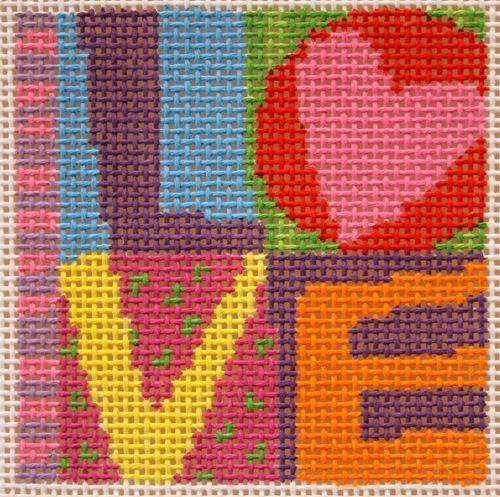 Birds of a Feather Love Patch Needlepoint Canvas