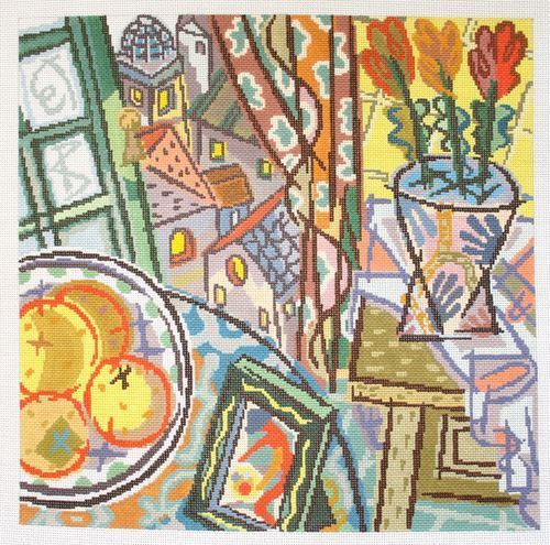 Birds of a Feather Florentine Window Needlepoint Canvas