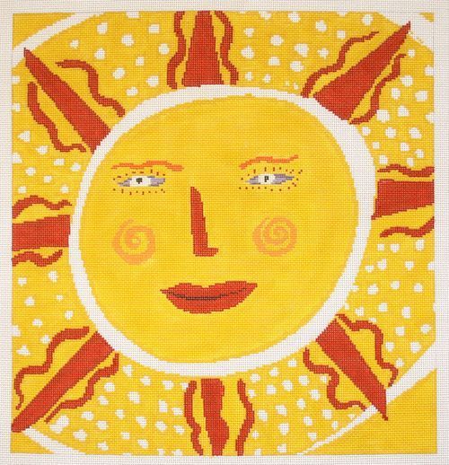 Birds of a Feather Yellow Sun Needlepoint Canvas