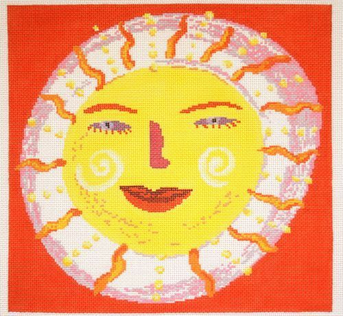 Birds of a Feather Red Sun Needlepoint Canvas