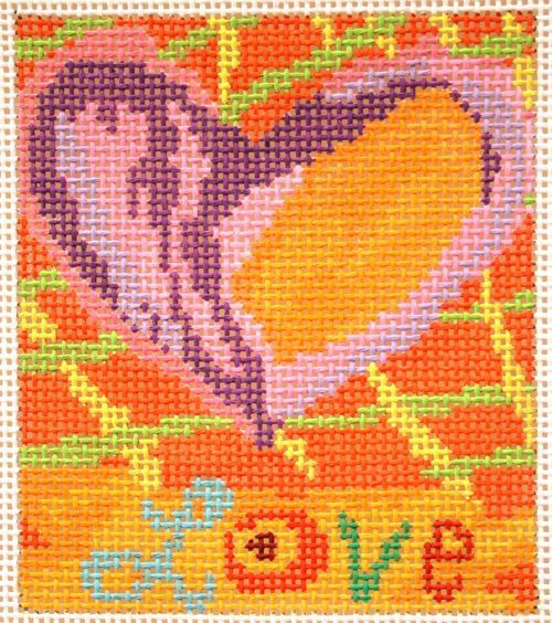 Birds of a Feather Crazy Love Needlepoint Canvas
