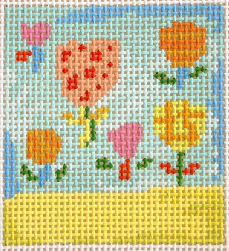 Birds of a Feather Floral Tile 3 Needlepoint Canvas