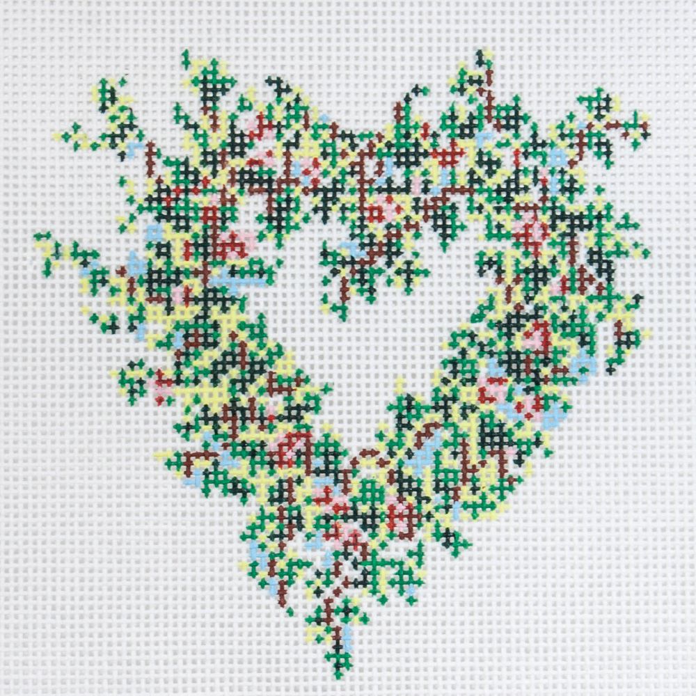 Cooper Oaks Design Wreath Heart Needlepoint Canvas