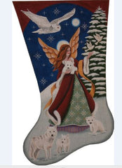 Rebecca Wood Designs Arctic Angel Stocking Needlepoint Canvas - 13M