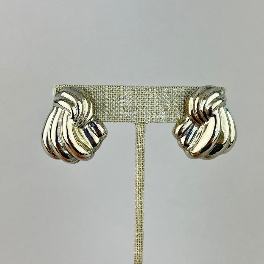 Vintage Sterling Silver Knot Post Earring