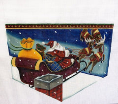 Rebecca Wood Designs On the Roof Stocking Cuff Needlepoint Canvas