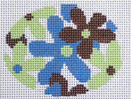 Rittenhouse Needlepoint Retro Flower Buckle Needlepoint Canvas