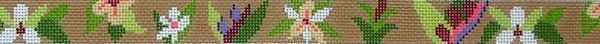 Julia's Needleworks Flowers Latte Belt Needlepoint Canvas