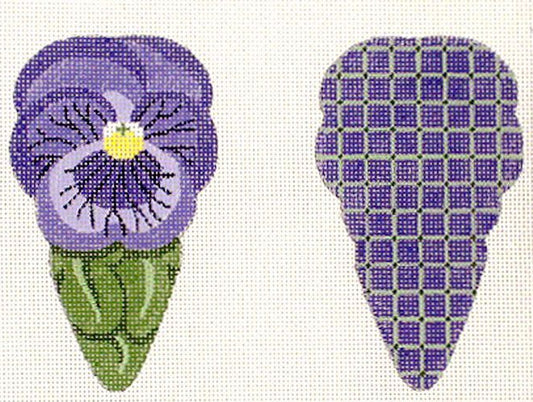 The Studio Midwest Pansy Scissor Case Needlepoint Canvas